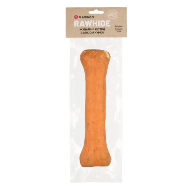 Ласощі Flamingo, жувальні кістки для собак з м’ясом курки, 2 шт по 25 см, 330 г