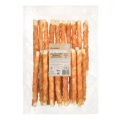 Ласощі Flamingo СНЕК R'HIDE, жувальні стіки з яловичої шкіри, обгорнуті м'ясом курки, для собак, 2 кг (25 шт, 25 см)