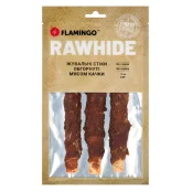 Ласощі Flamingo СНЕК R'HIDE, жувальні стіки з яловичої шкіри, обгорнуті м'ясом качки, для собак, 155 г ( 3 шт, 17 см)
