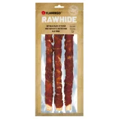 Ласощі Flamingo СНЕК R'HIDE, жувальні стіки з яловичої шкіри, обгорнуті м'ясом качки, для собак, 280 г (3 шт, 28 см)