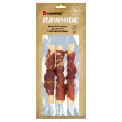 Ласощі Flamingo СНЕК R'HIDE, жувальні стіки з яловичої шкіри, обгорнуті м'ясом кролика, для собак, 155 г ( 3 шт, 17 см)