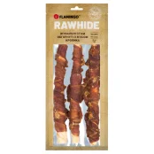 Ласощі Flamingo СНЕК R'HIDE, жувальні стіки з яловичої шкіри, обгорнуті м'ясом кролика, для собак, 240 г (3 шт, 25 см)