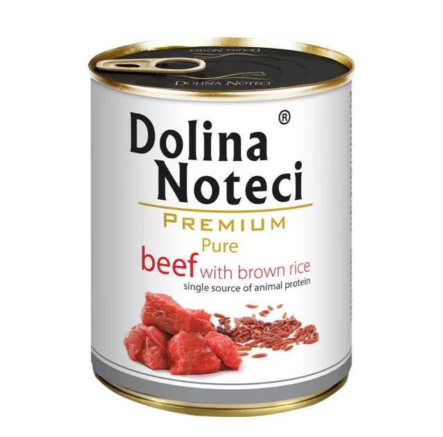 Консерви Dolina Noteci Premium Pure для собак з алергією, з яловичиною та коричневим рисом, 800 г