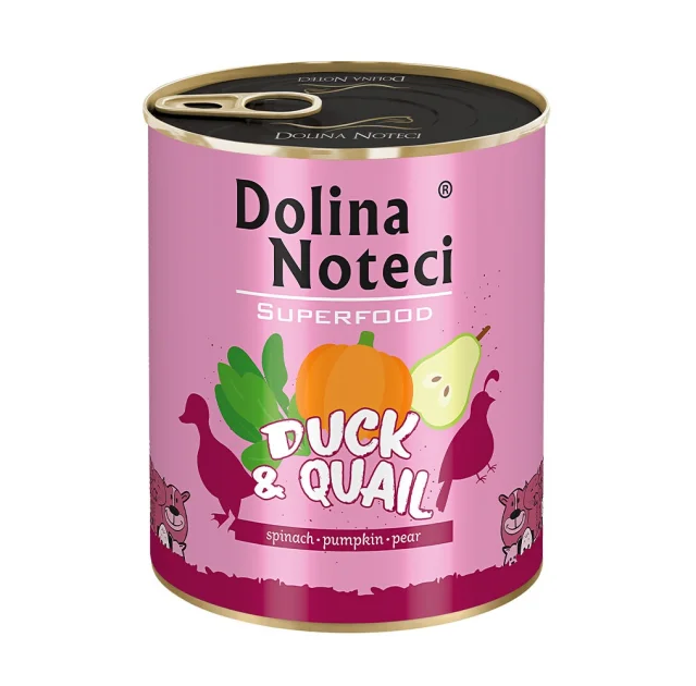 Консерви Dolina Noteci Superfood для cобак, з качки та перепілки, 800 г