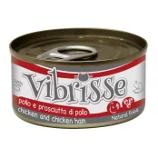 Конcерва VIBRISSE для котів, з куркою та шинкою, 70 г