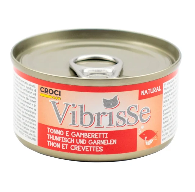 Консервы VIBRISSE для кошек, с тунцом и креветками, 70 г