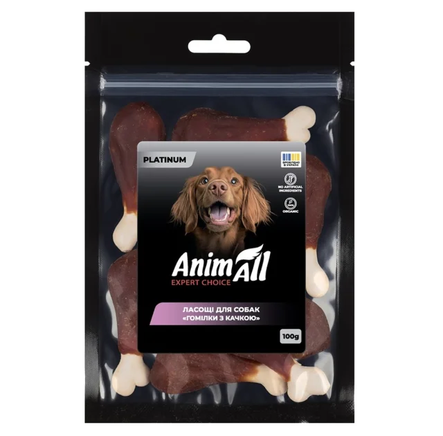 Лакомства AnimAll Platinum Голени с уткой для собак, 100 г