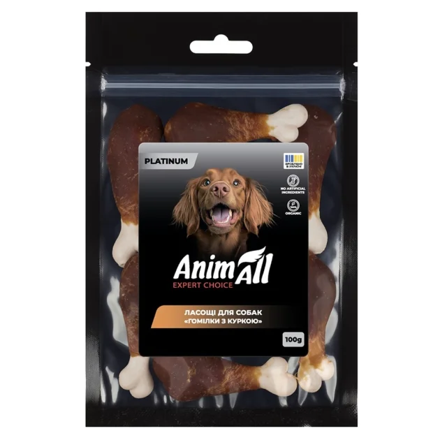 Лакомства AnimAll Platinum Голени с курицей для собак, 100 г