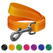 Поводок WAUDOG Nylon Mono для собак, светоотражающий, оранжевый, S, 1.5 см, 3 м