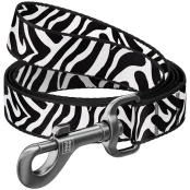 Поводок WAUDOG Nylon для собак, рисунок "Зебра", M, 2 см, 2 м