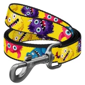 Повідeць WAUDOG Nylon для собак, малюнок "Мохнаті монстри", S, 1.5 см, 2 м