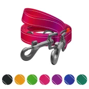 Повідeць-перестібка WAUDOG Nylon Mono для собак, світловідбивний, M, 2 см, 3 м, рожевий