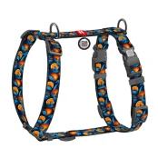 Шлея WAUDOG Nylon для собак, анатомическая, H-образная, с QR паспортом, рисунок "Апельсины", пластиковый фастекс, M, 2 см, 38-60 см, 46-60 см