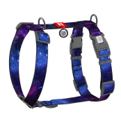 Шлейка WAUDOG Nylon для собак, анатомическая, H-образная, с QR паспортом, рисунок "NASA21", пластиковый фастекс, зеленый, XL, 3.5 см, 60-100 см, 70-100 см