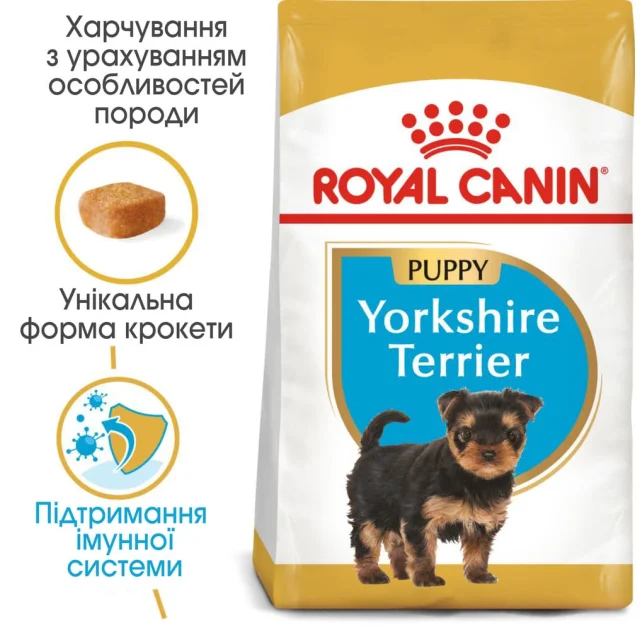 Сухий корм Royal Canin Yorkshire Terrier Puppy для цуценя йоркширського тер'єра до 10 місяців, 1.5 кг
